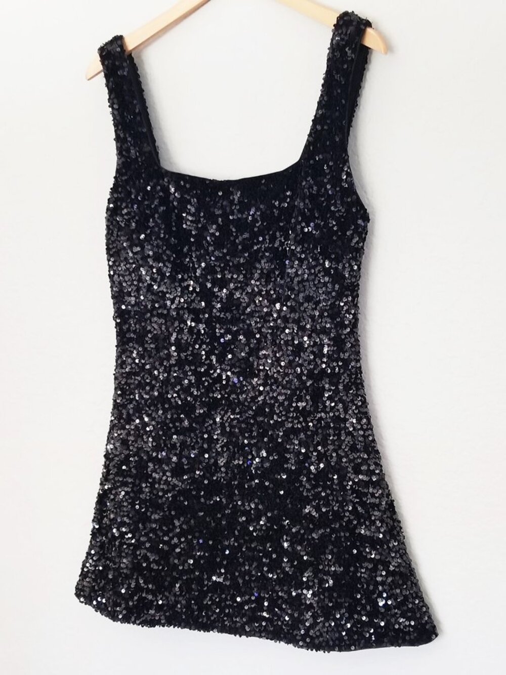 Princess Polly Miss Me Sequin Square Neck Mini Dress Black Size 10 Party $85 - Picture 6 of 16